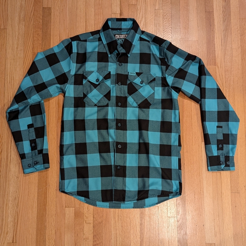 Dixxon flannel "Back II The Basics" button down shirt mens size small NWOT